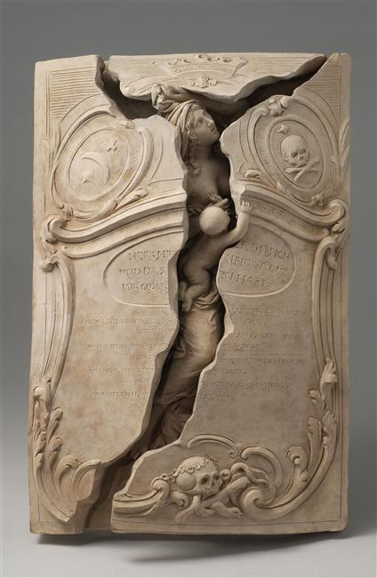 Réduction de monument funéraire de Maria Magdalena Langhans, née Wäber, et de son enfant mort né, attribué à Valentin Sonnenschein