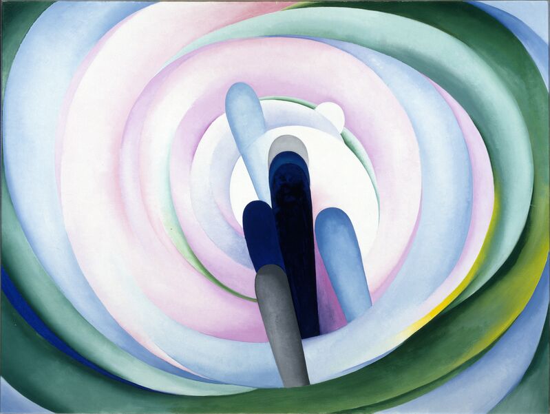 Grey Blue and Black Pink circle - Georgia O_Keeffe