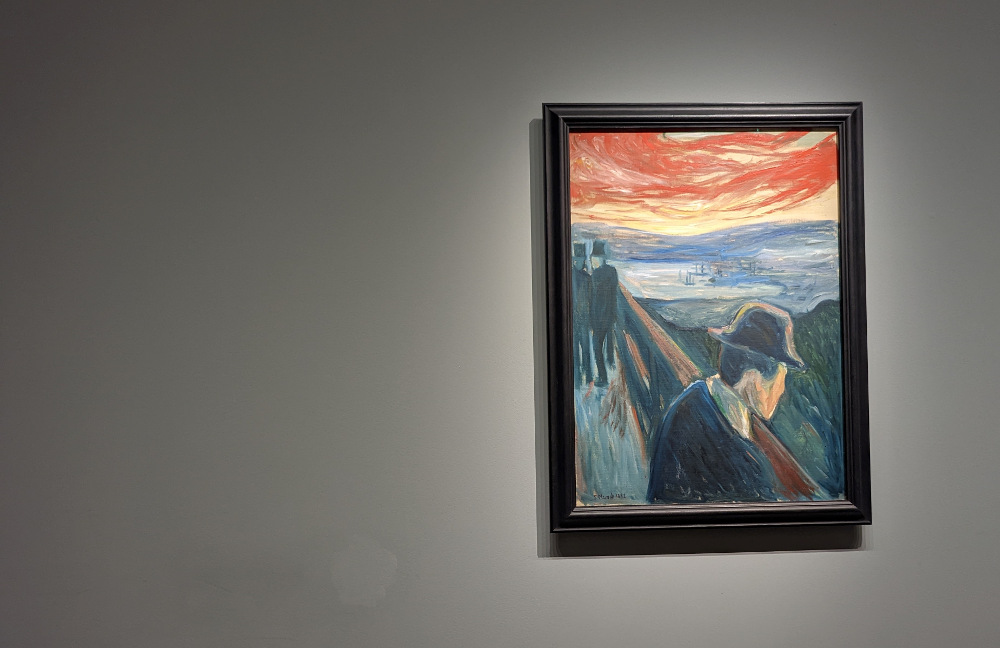 Photo de Désespoir d'Evard Munch à l'exposition Munch au musée d'Orsay en décembre 2022