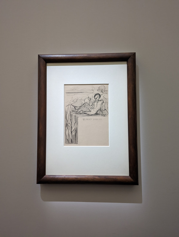Photo de Le mort joyeux d'Evard Munch à l'expo Munch au musée d'Orsau en décembre 2022