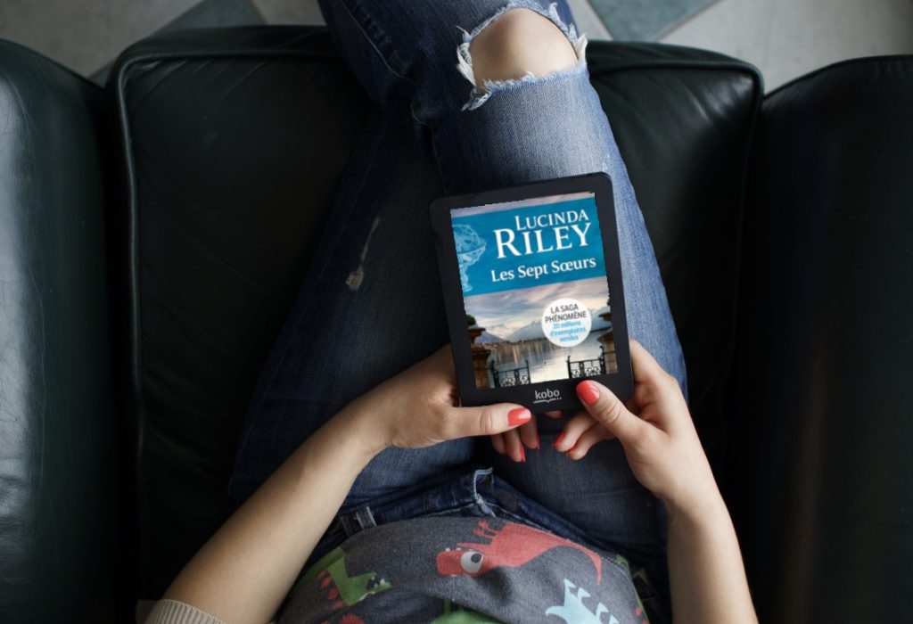 Couverture du livre La saga des 7 sœurs de Lucinda Riley sur une liseuse Kobo